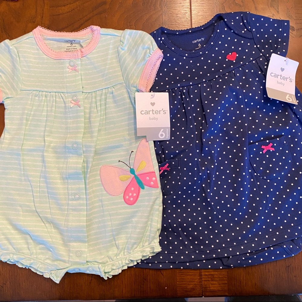Carter’s Dress and Romper - 6 Months NWT